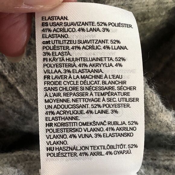 H&M Women’s Ribbed Open Front Cardigan Oversized Wool Blend Gray Size Small - Picture 13 of 16